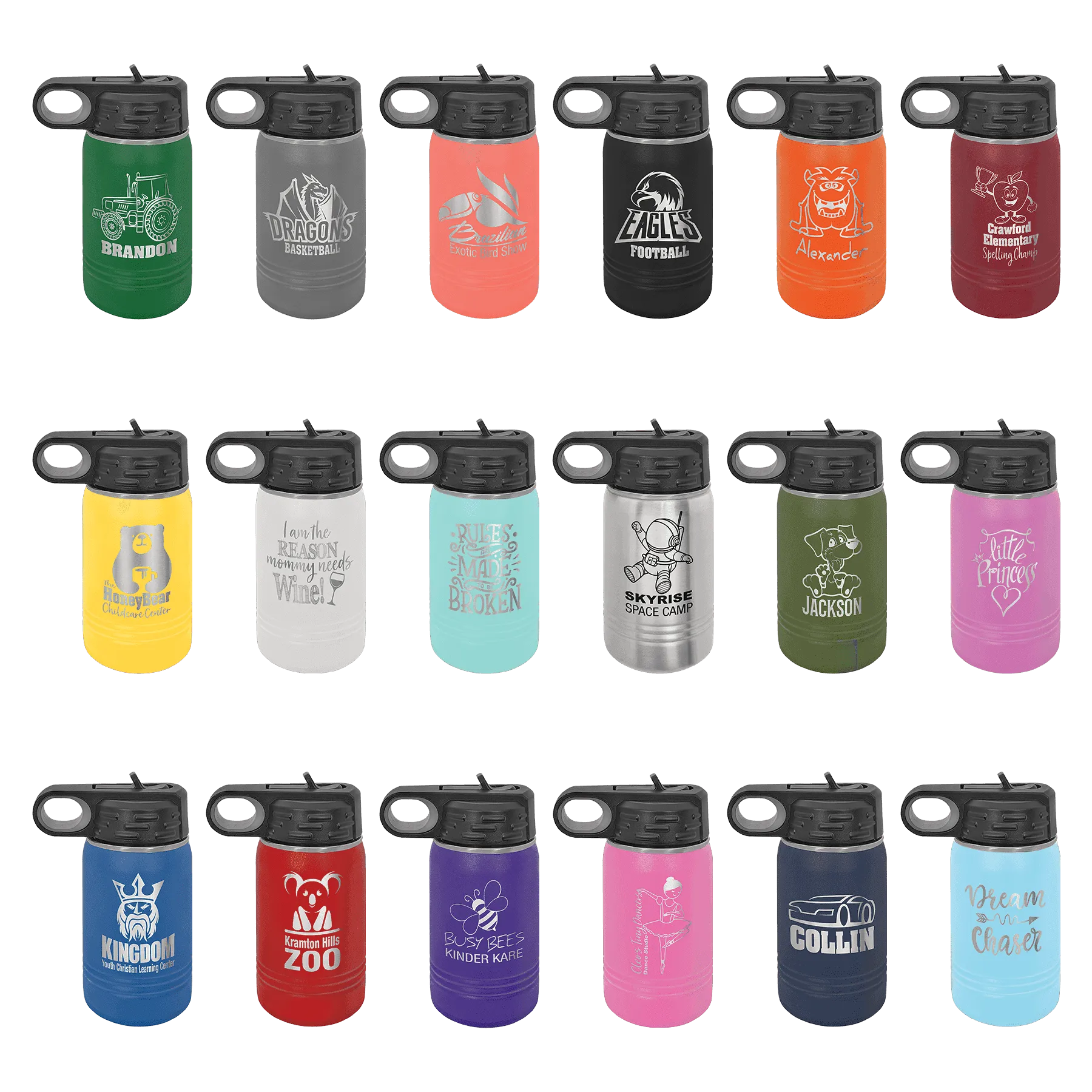 12oz Royal Blue Water Bottles