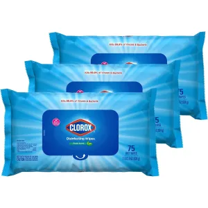 3-Pack: Clorox Disinfecting Wipes Fresh Scent