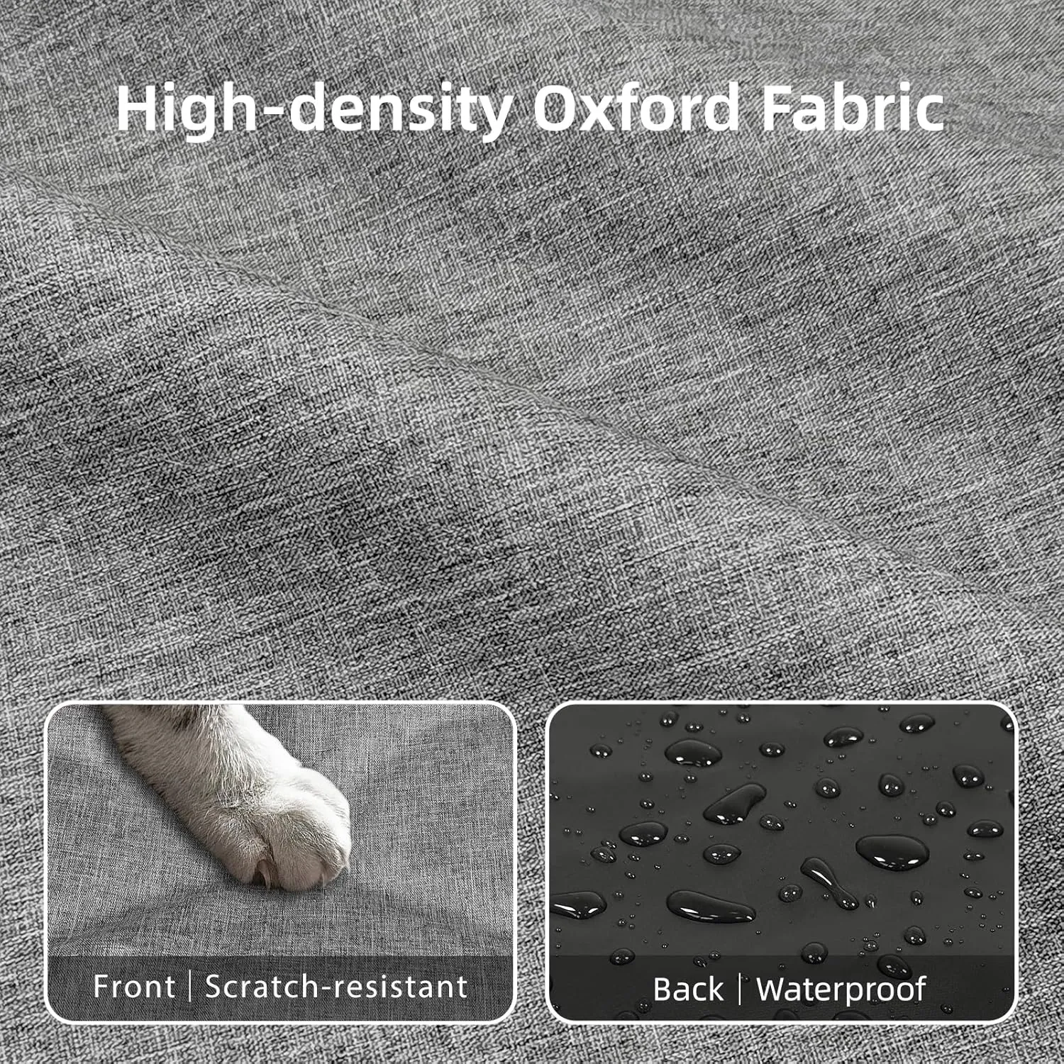 3-Piece Waterproof Dog Crate Cover Set with Kennel Cover, Bed Mat & Bumper Pad - Washable Pet Crate Accessories Fit for 48 Inch Dog Cages (48", Gray)