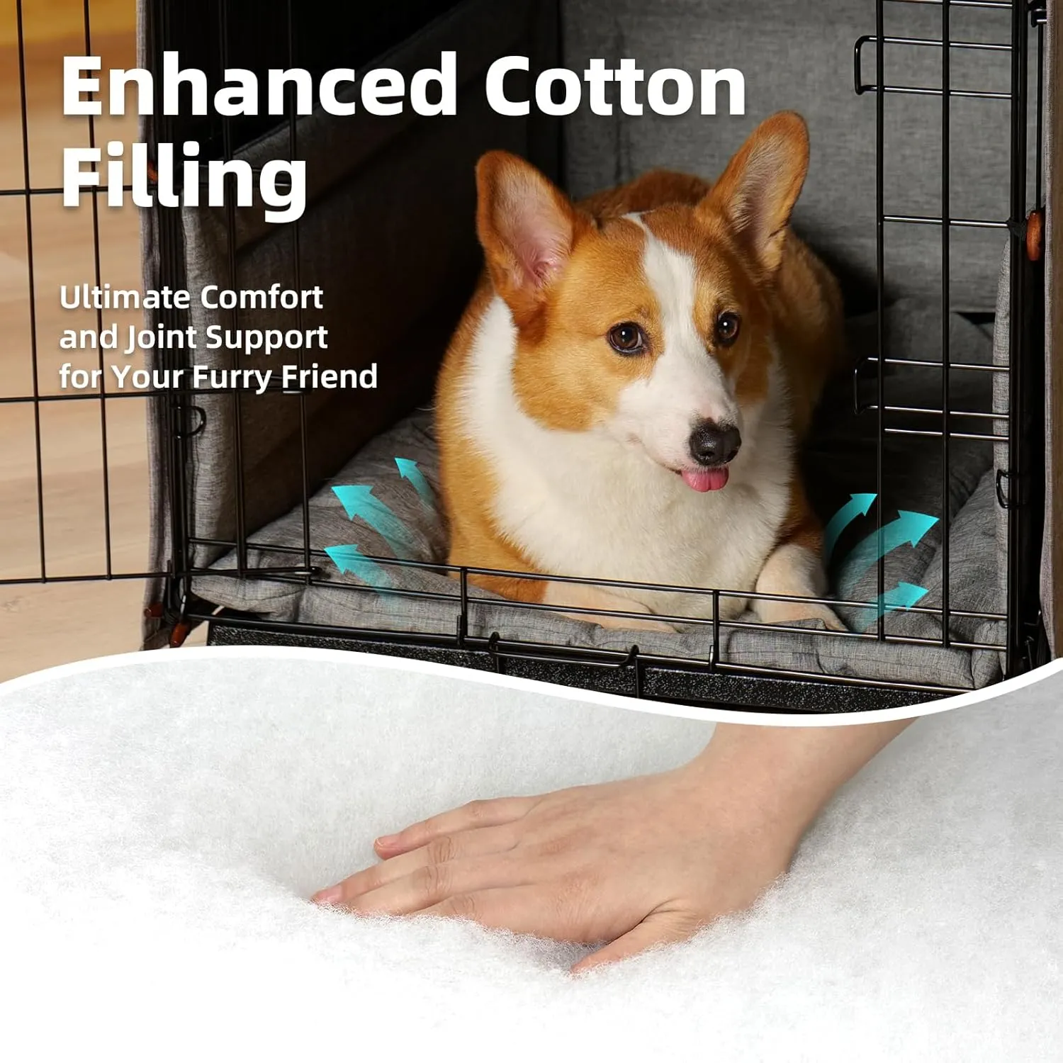 3-Piece Waterproof Dog Crate Cover Set with Kennel Cover, Bed Mat & Bumper Pad - Washable Pet Crate Accessories Fit for 48 Inch Dog Cages (48", Gray)