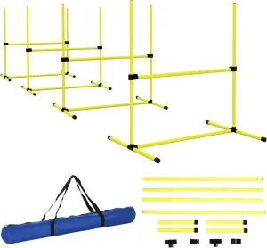 4 Piece Adjustable Dog Agility Jump Set Training Kit - Yellow