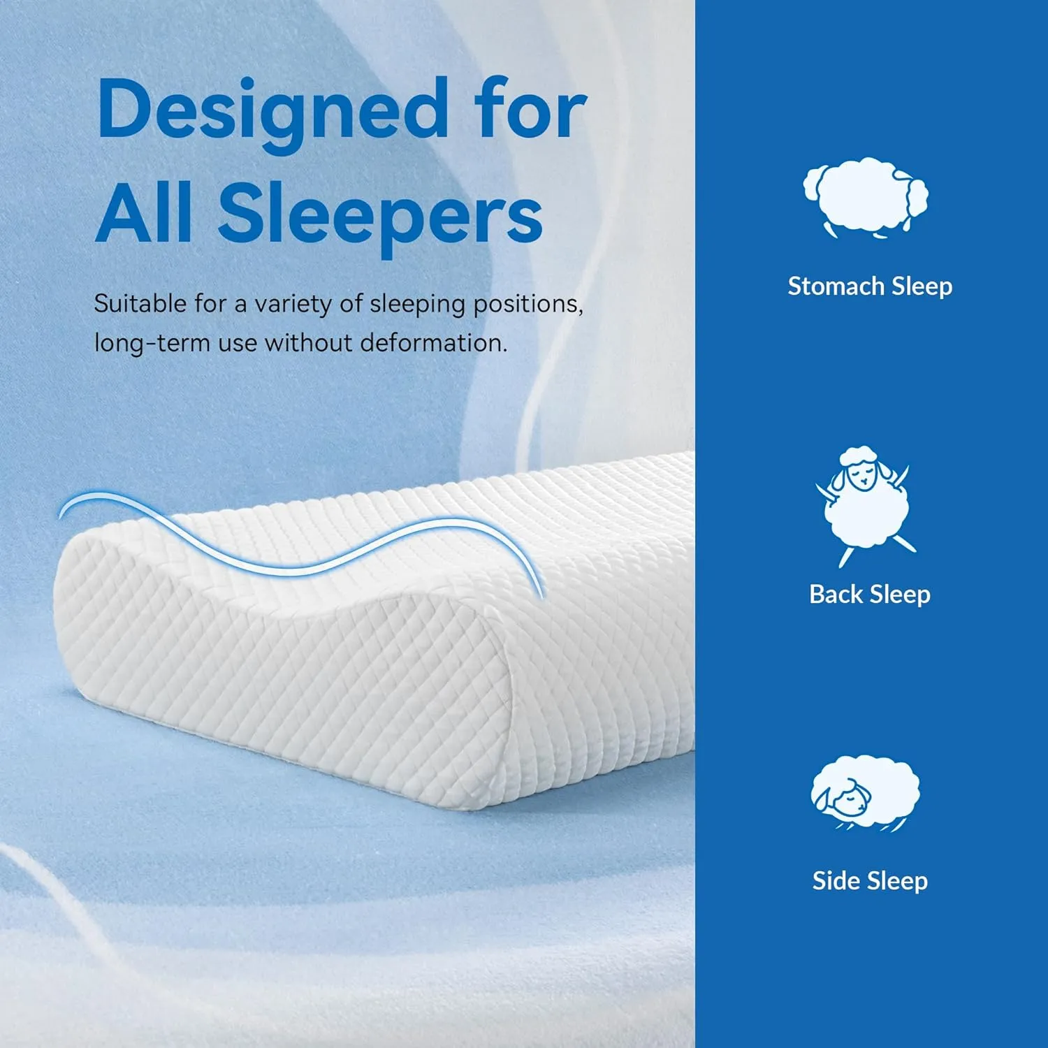 AM AEROMAX 32" King Size Contour Memory Foam Pillow, Cervical Pillow for Neck Pain Relief, Neck Orthopedic Sleeping Pillows for Side, Back and Stomach Sleepers