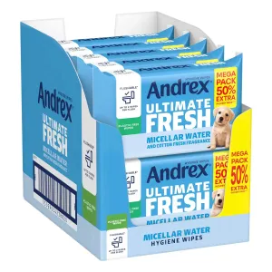 Andrex Ultimate Fresh Washlets Pack of 10 x 56 Wipes