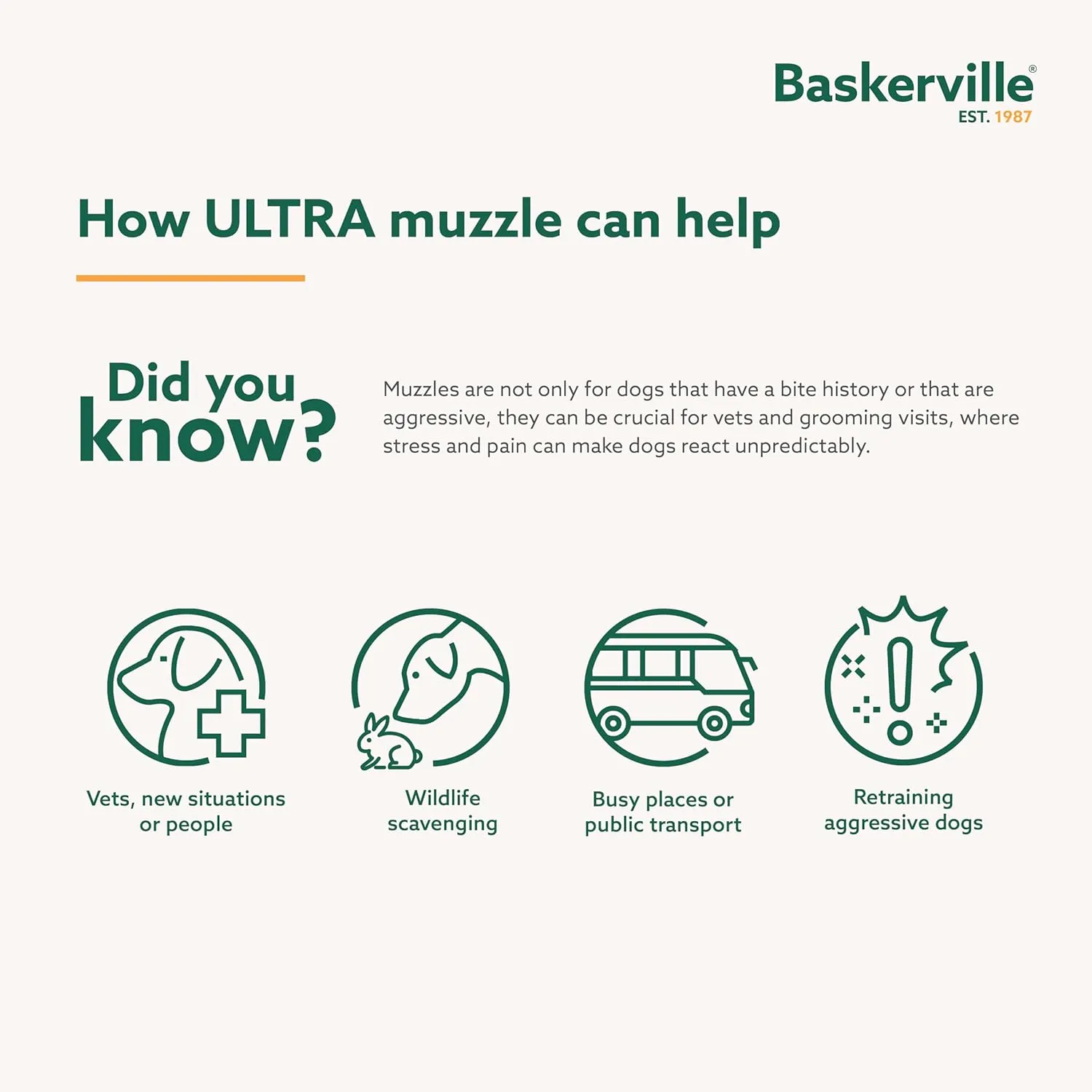 BASKERVILLE ULTRA MUZZLE - Patented Humane Design, Breathable, Dog can Pant and Drink, Adjustable, Padded, Dog Training Muzzle for Large Dogs, Prevents Biting, Wildlife Scavenging (Size 5, Black)