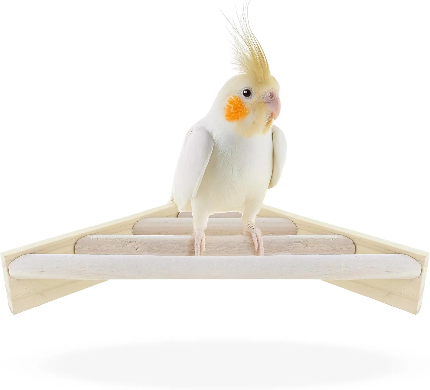 Bird Perch Corner Stand for Bird Cage Corner Platform Wood Bird Perches Corner Shelf Rest for Birds Parrots Cockatiels and Other Animal Pet Cages (Wood, Ladder)
