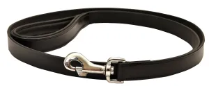 Black Padded Leather Leash, 1" x 6'