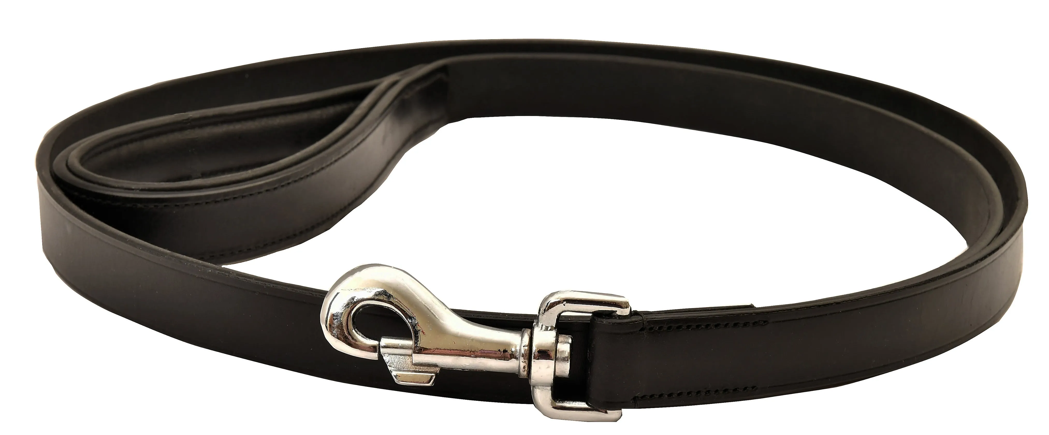 Black Padded Leather Leash, 1" x 6'
