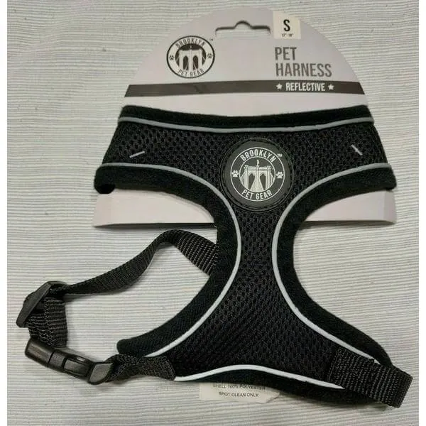 Black Reflective Dog T-strap Harness Brooklyn Pet Gear Size Medium
