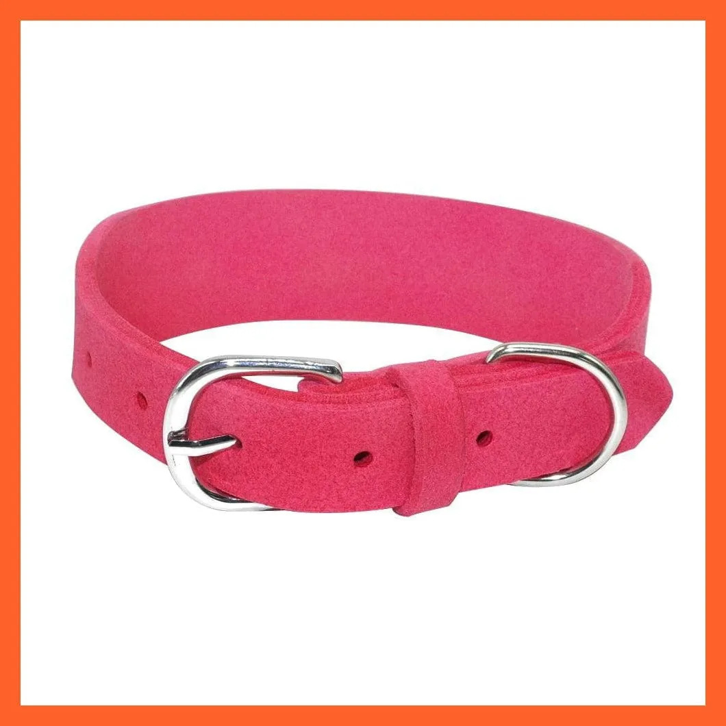 Bling Suede Leather Rhinestone Dog Cat Collars | Pet Puppy Kitten Collar Walk Leash Lead | For Small Medium Dogs Cats