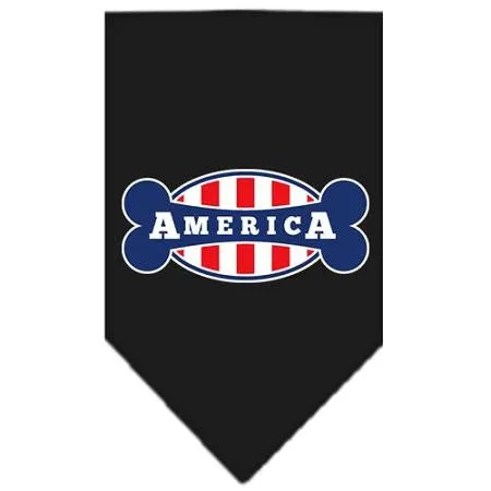 Bonely in America Screen Print Bandana Black Large