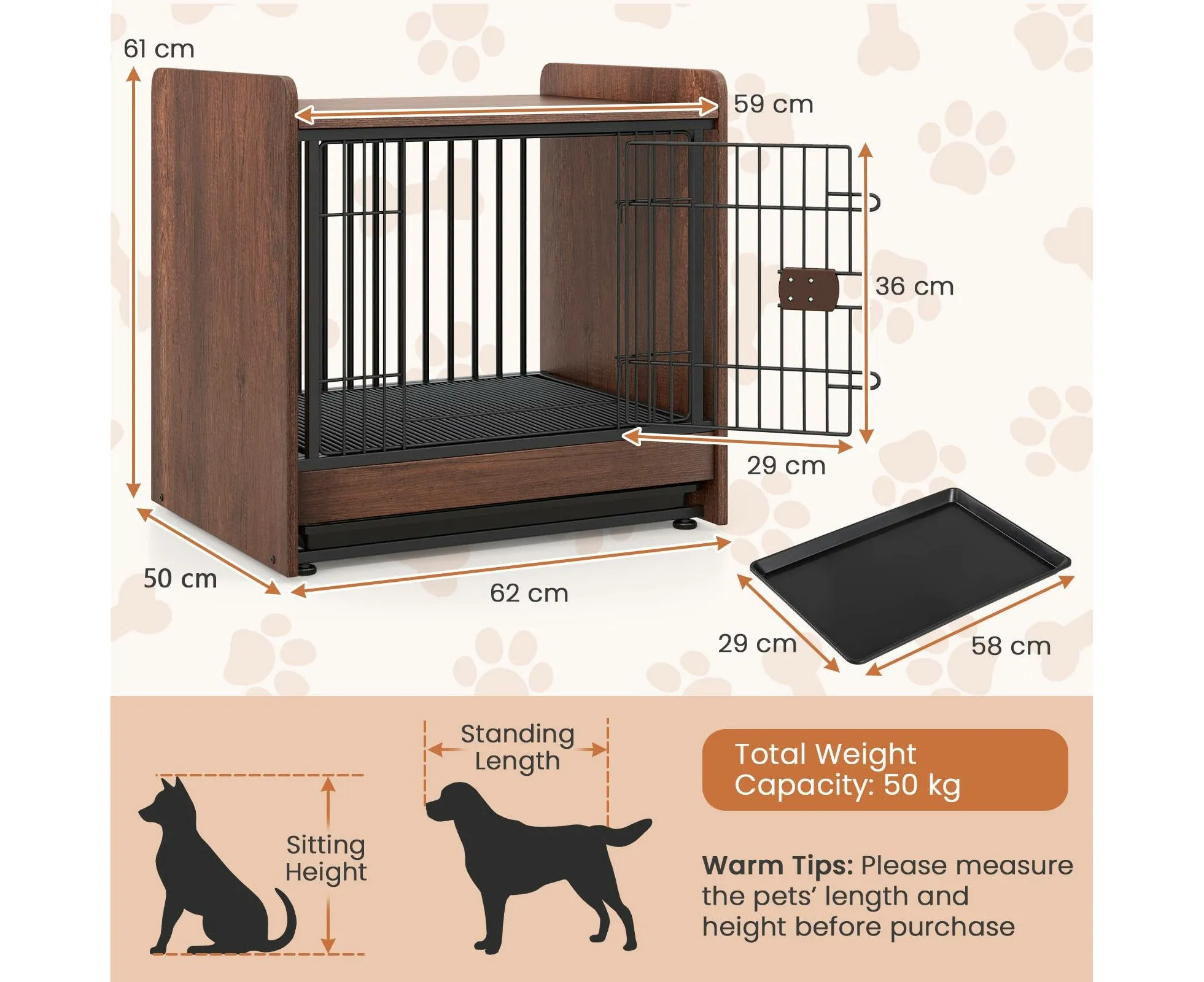 BRÉMIS Industrial Dog Crate End Table