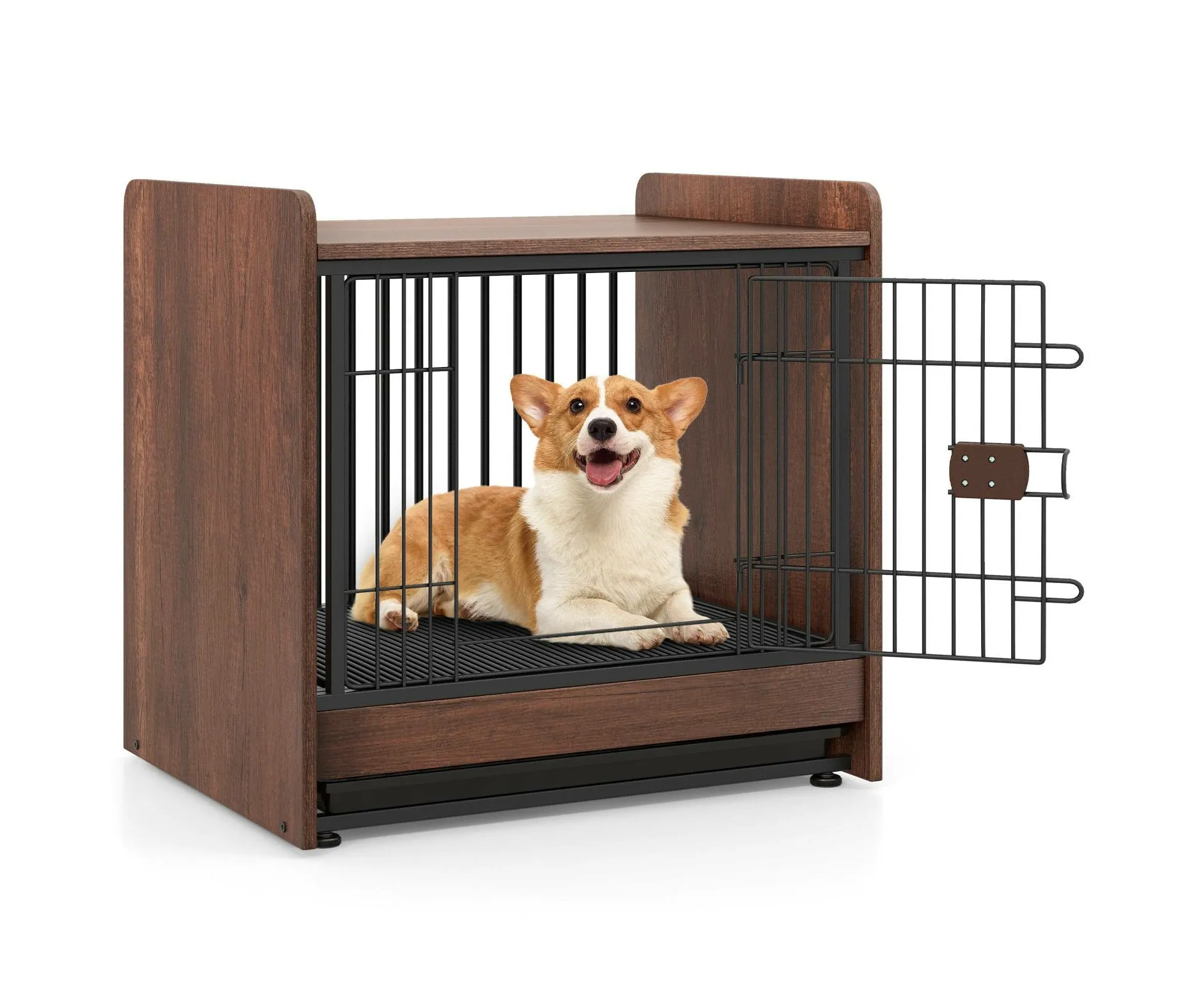 BRÉMIS Industrial Dog Crate End Table