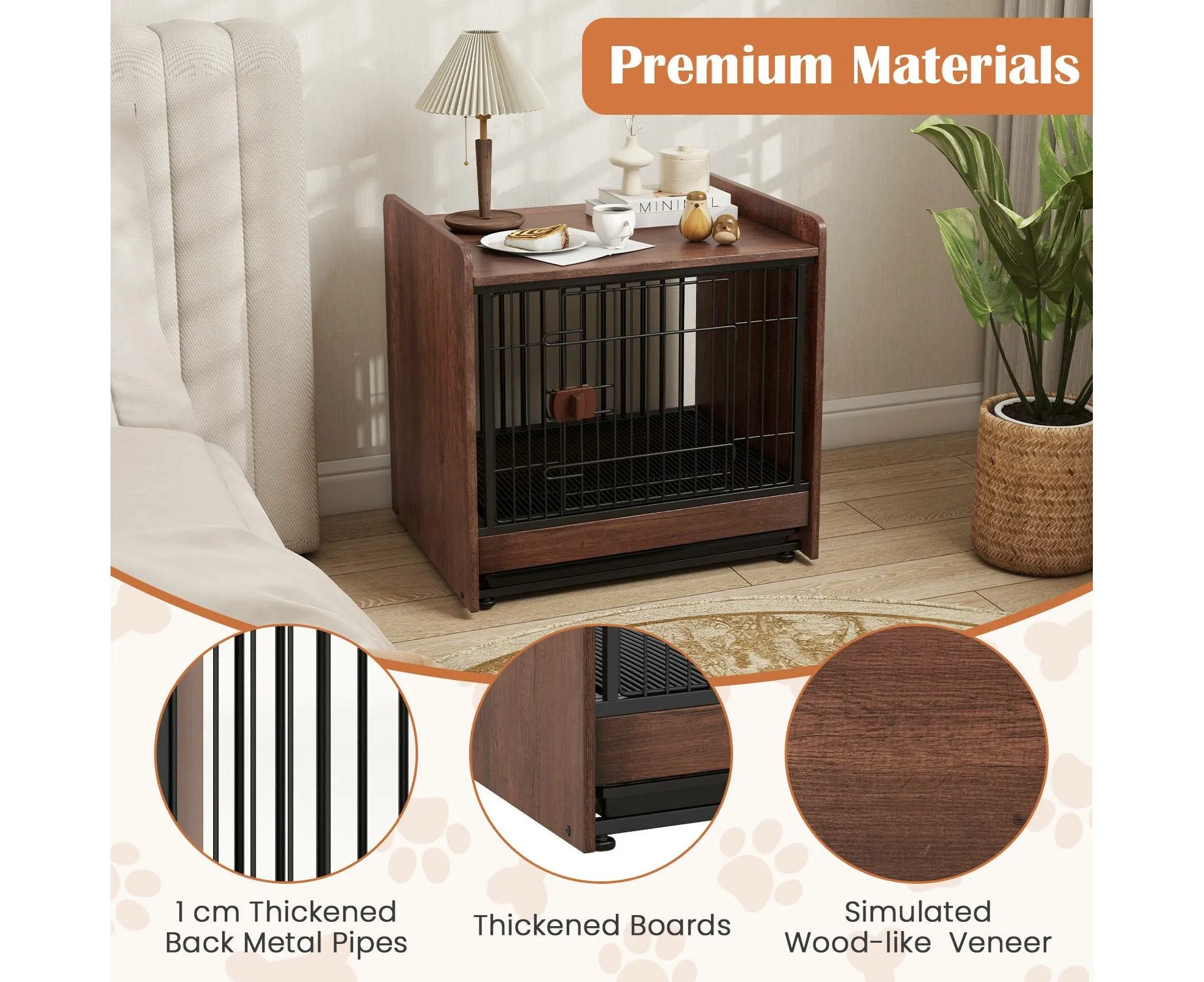 BRÉMIS Industrial Dog Crate End Table