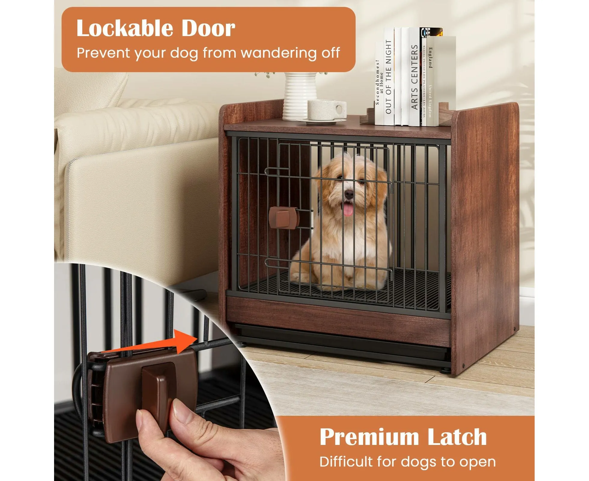 BRÉMIS Industrial Dog Crate End Table