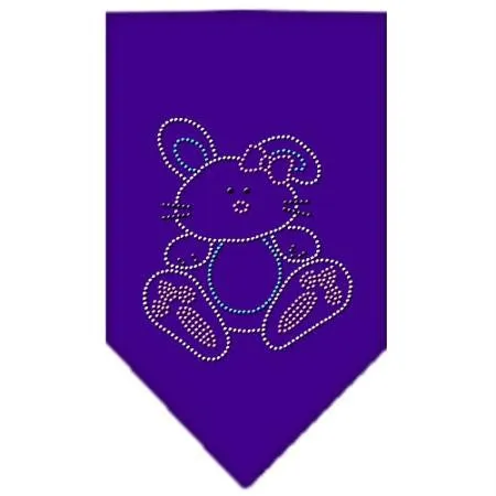 Bunny Rhinestone Bandana Purple Large