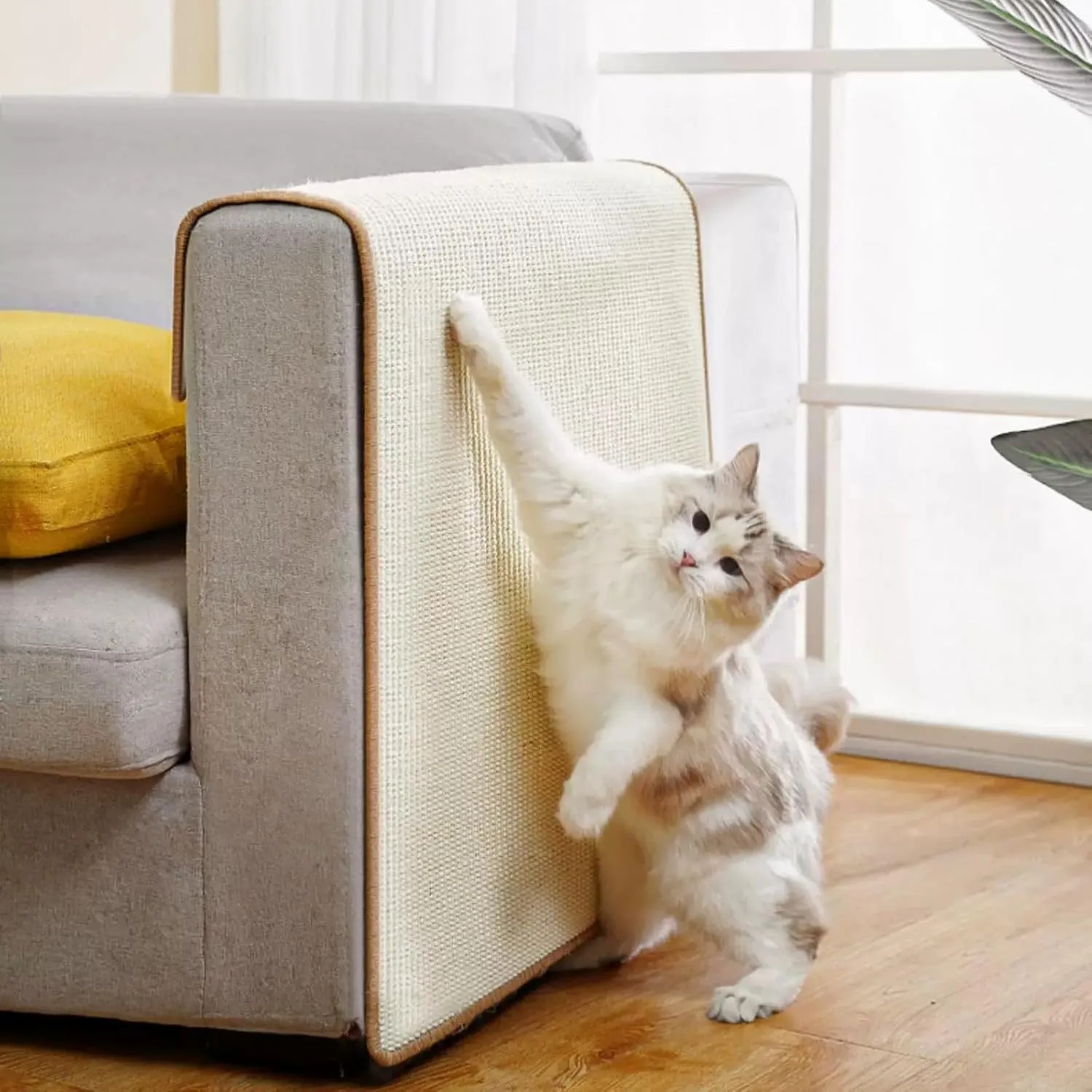 Cat Scratcher [32 x 20 Inch] FOOPOMARY Natural Sisal Cat Scratch Furniture Protector for Indoor Cats, Large Durable Cat Scratching Pad for Floor, Wall, and Furniture Protection, Perfect Mat for Cats