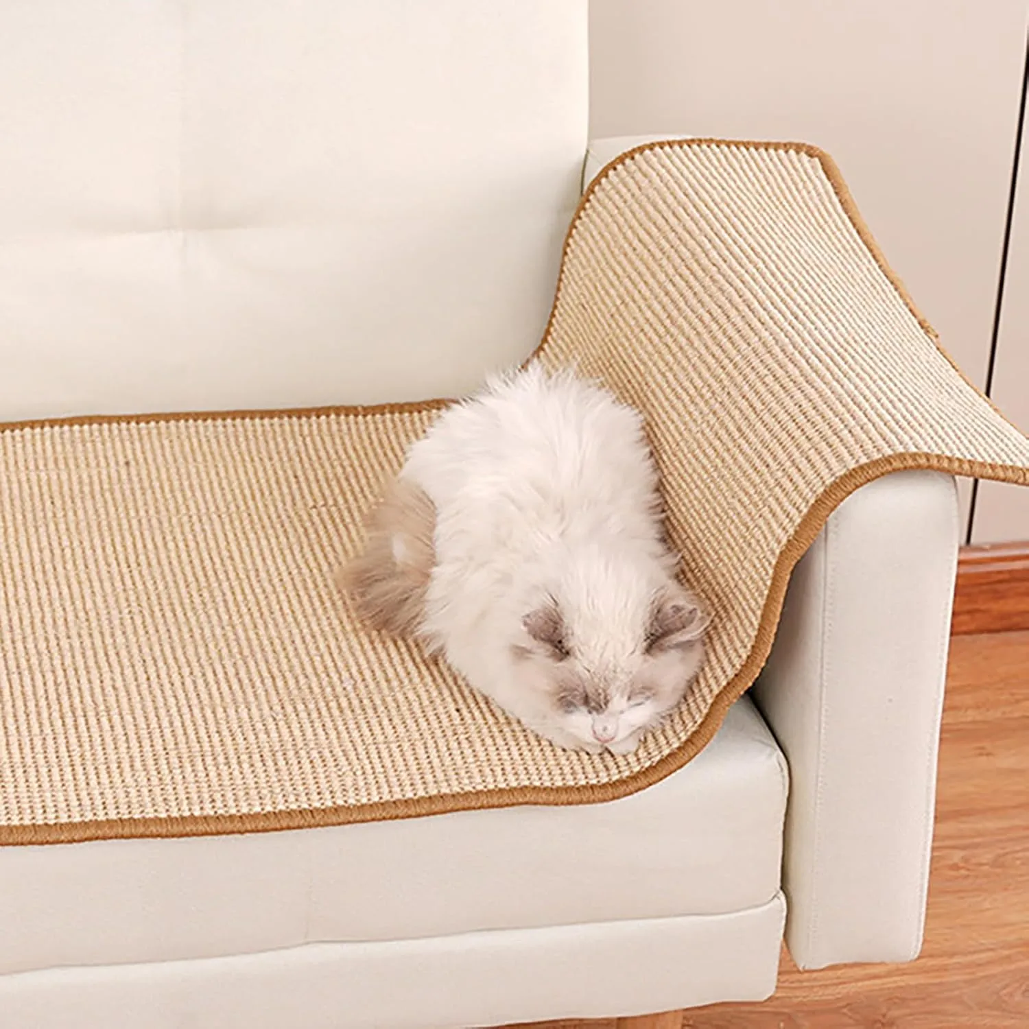 Cat Scratcher [32 x 20 Inch] FOOPOMARY Natural Sisal Cat Scratch Furniture Protector for Indoor Cats, Large Durable Cat Scratching Pad for Floor, Wall, and Furniture Protection, Perfect Mat for Cats