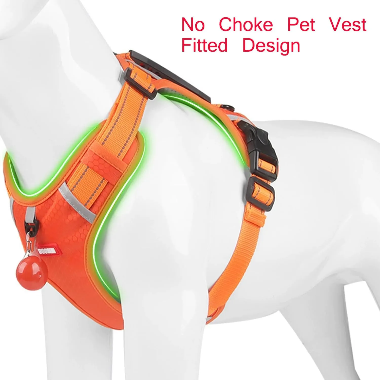 Chewie Cozy Harness, No Pull Dog Harness and Leash Set, Reflective Adjustable Comfort No Choke Pet Vest with Easy Control Handle, for Easy Walking and Training for Small Medium Large Dogs (Red, S)