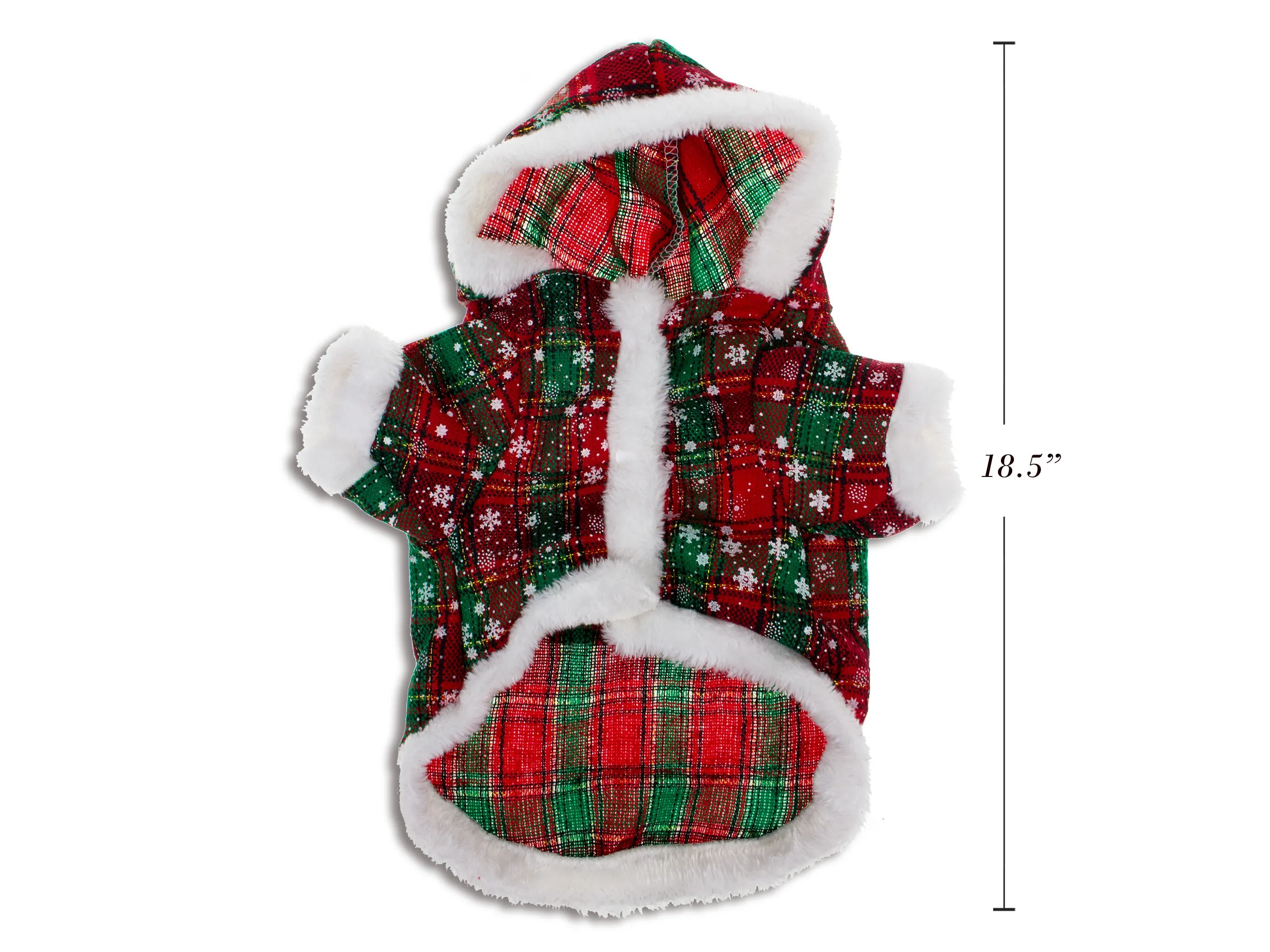Christmas Plaid Tartan With Snowflake Pet Jacket
