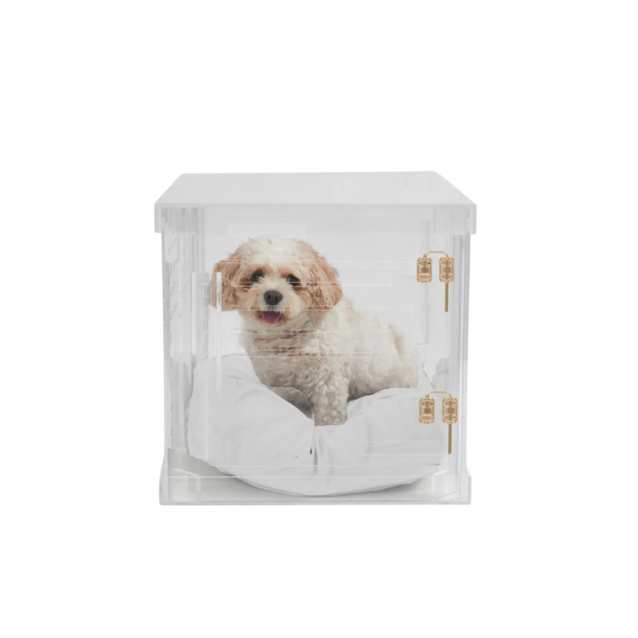 Clear Dog Crate to Gate