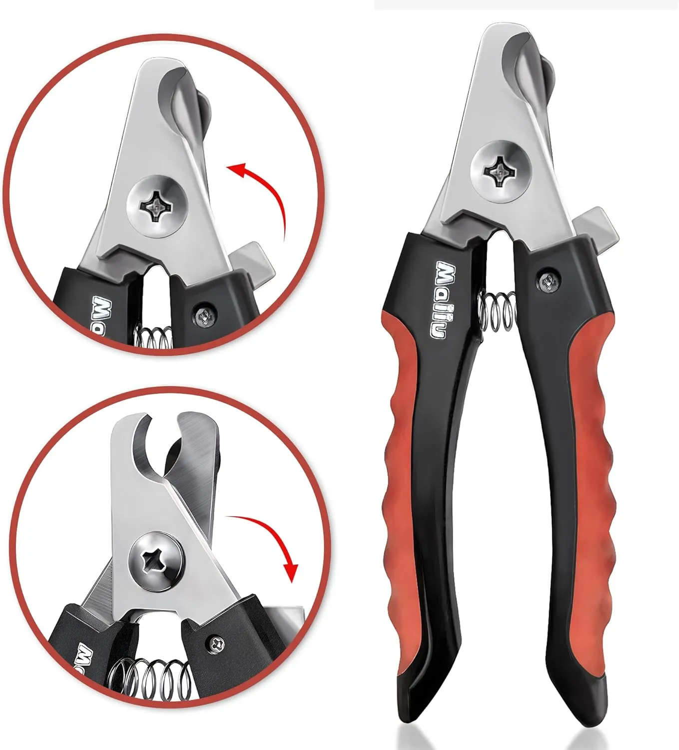 Dog & Cat Nail Clippers, Pet Nail Clipper and Trimmer with Safety Guard to Prevent Over Cutting, Grooming Razor Sharp Blades with Nail File for Small, Medium, Large Breeds, S Red