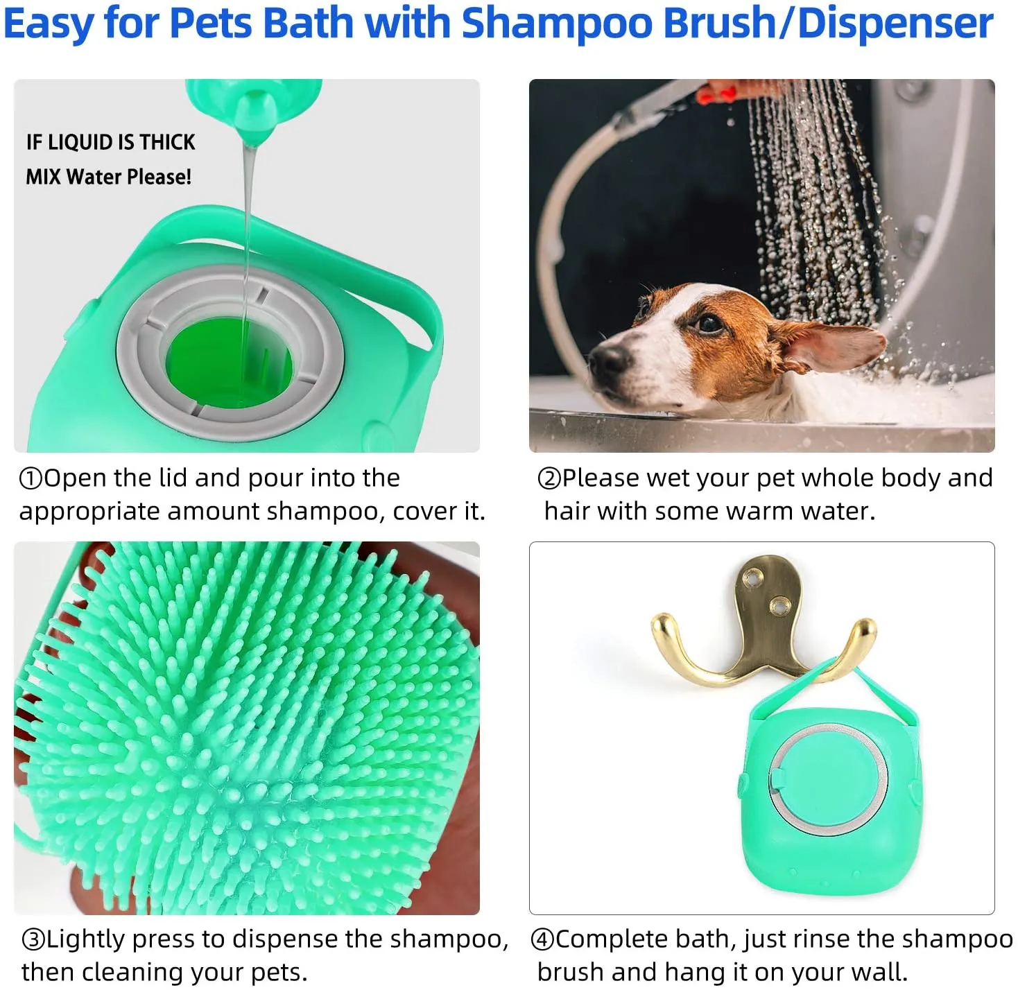 Dog Bath Brush | Soft Silicone Pet Bath Comb