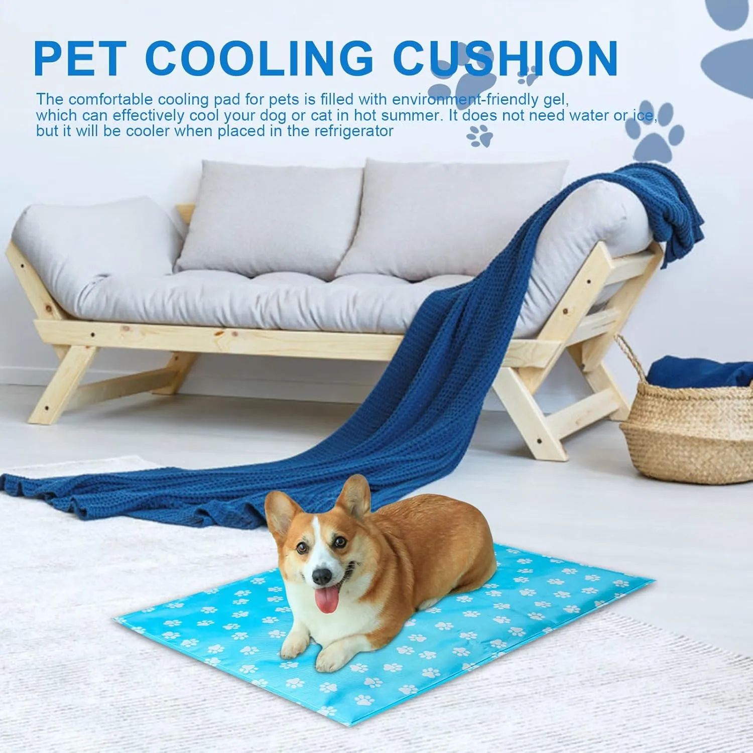 Dog Cooling Mat Dog Cooling Mat, Medium Pressure Activated Pet Cooling Mat for Dogs and Cats, Sized for Medium Sized Pets (15-40 Lb), Non-Toxic Gel, No Water Needed for This Dog Cooling Pad (S, A)