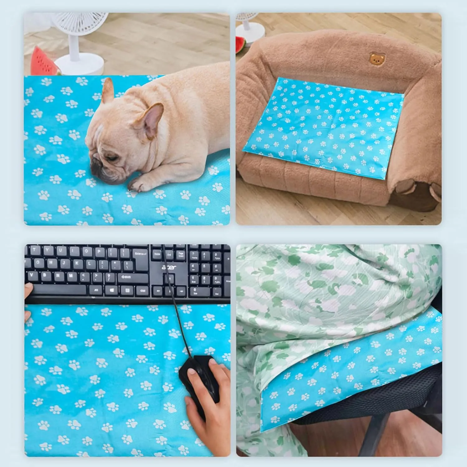 Dog Cooling Mat Dog Cooling Mat, Medium Pressure Activated Pet Cooling Mat for Dogs and Cats, Sized for Medium Sized Pets (15-40 Lb), Non-Toxic Gel, No Water Needed for This Dog Cooling Pad (S, A)