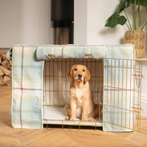 Dog Crate with Crate Cover in Balmoral Duck Egg Tweed by Lords & Labradors