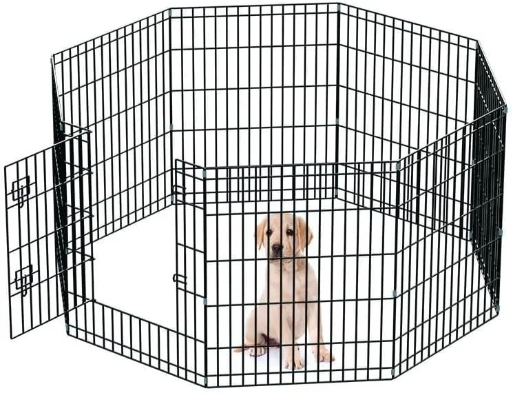 Dog Fence Outdoor inchdoor Dog Playpen 32.31" Height 6 Panels Metal Puppy Playpen for Small Dogs