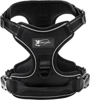 Dog Harness No-Pull Pet Harness Adjustable Outdoor Vest 3M Reflective Oxford Material Easy Control for All Sized Dogs (Medium, Black)