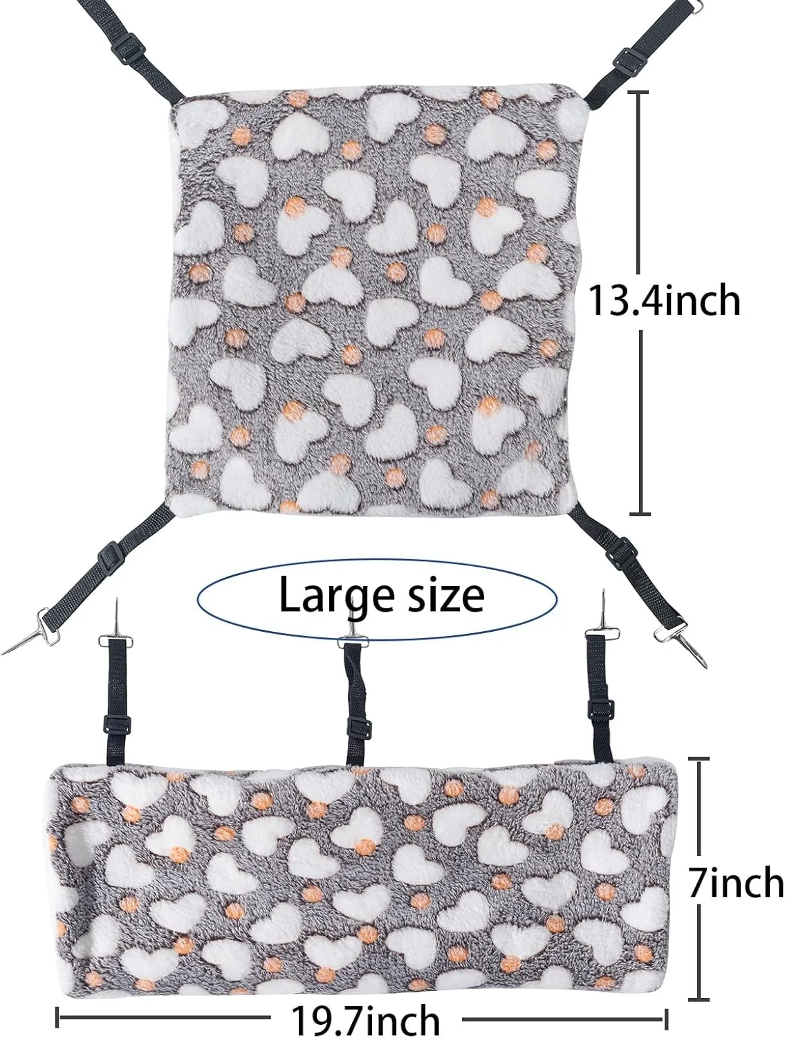 Ferret Rat Guinea Pig Rat Hammock Warm Plush Triple Bunkbed Cage Adjustable Retractable Hanging Hammock Bed Hideout for Sugar Glider SquirrelAdjustable Soft Hamster Toys Hanging Tunnels and Tubes