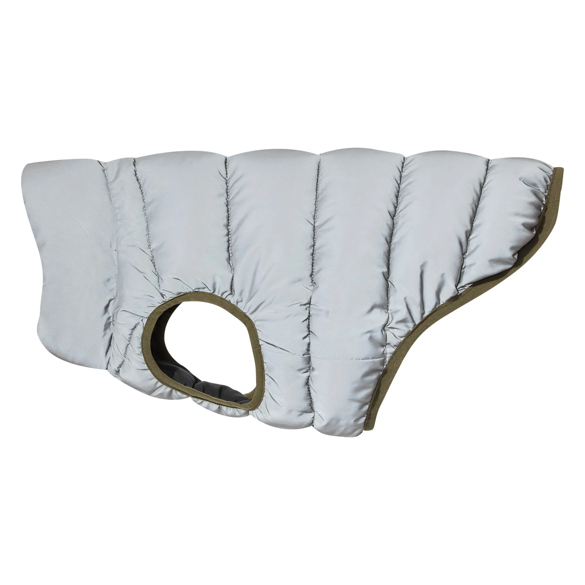 Fetch Padded Dog Coat M - Khaki/Dark Indigo/Optic White