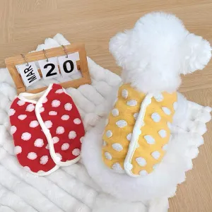 Fleece Soft Polka Dot Dog Cat Jacket Vest