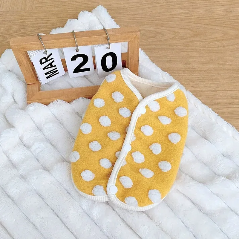 Fleece Soft Polka Dot Dog Cat Jacket Vest