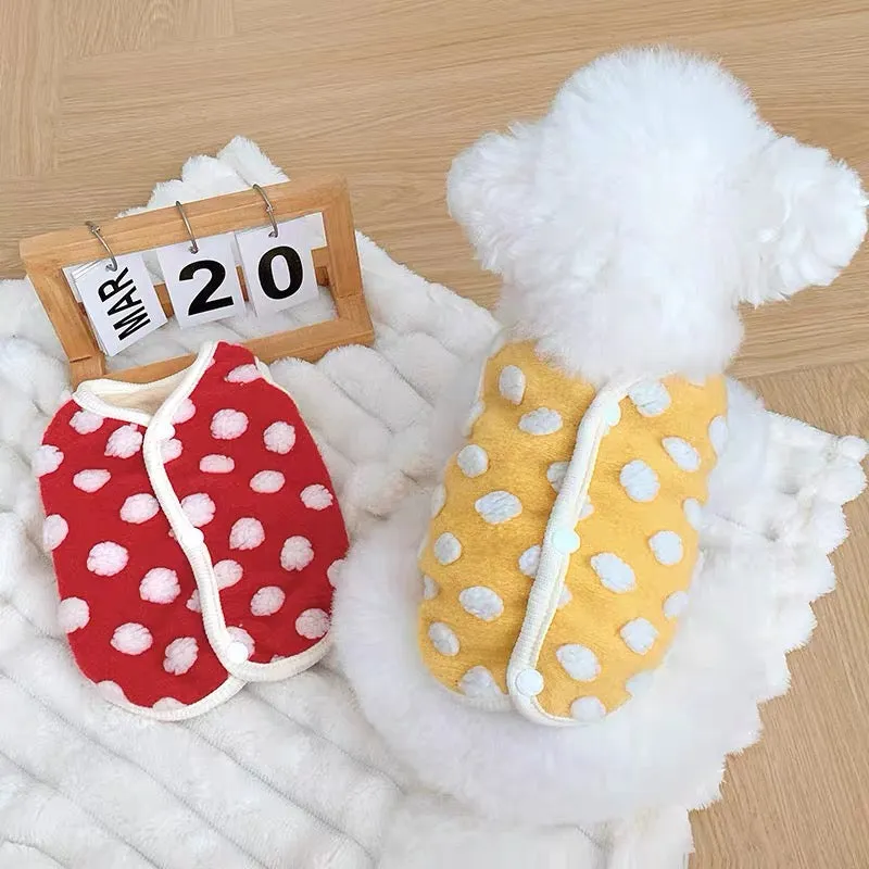 Fleece Soft Polka Dot Dog Cat Jacket Vest