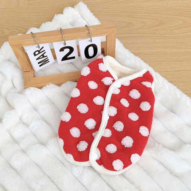 Fleece Soft Polka Dot Dog Cat Jacket Vest