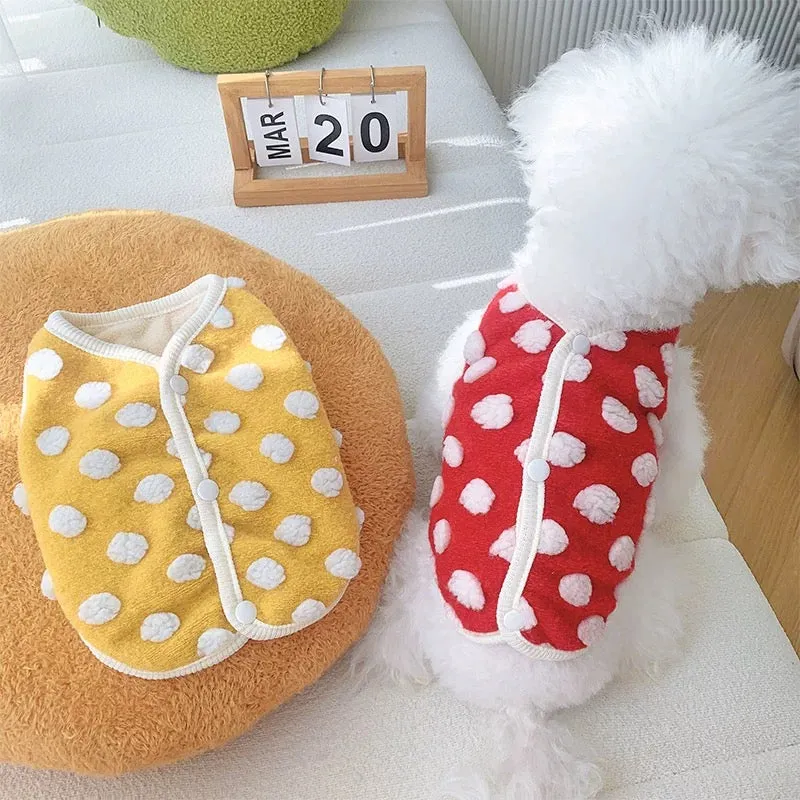 Fleece Soft Polka Dot Dog Cat Jacket Vest