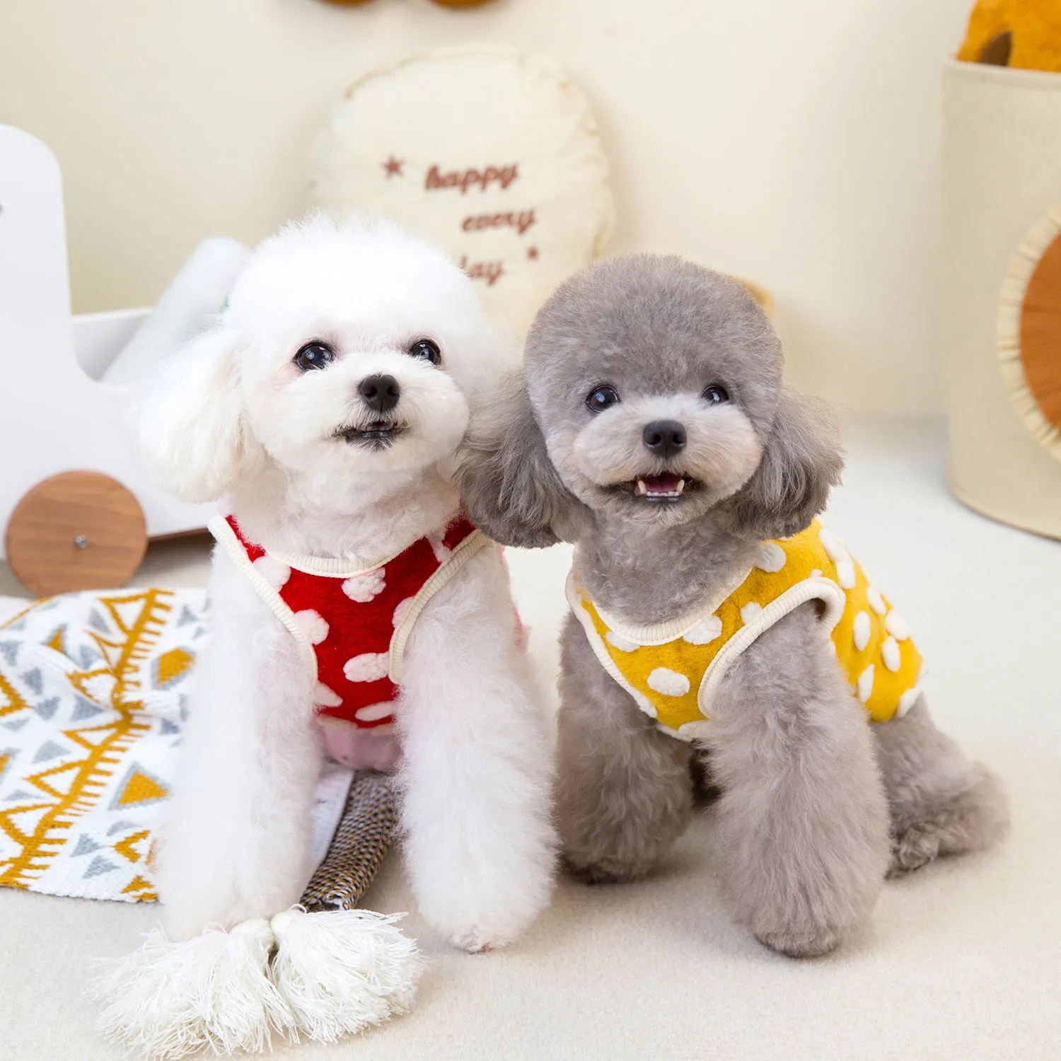 Fleece Soft Polka Dot Dog Cat Jacket Vest