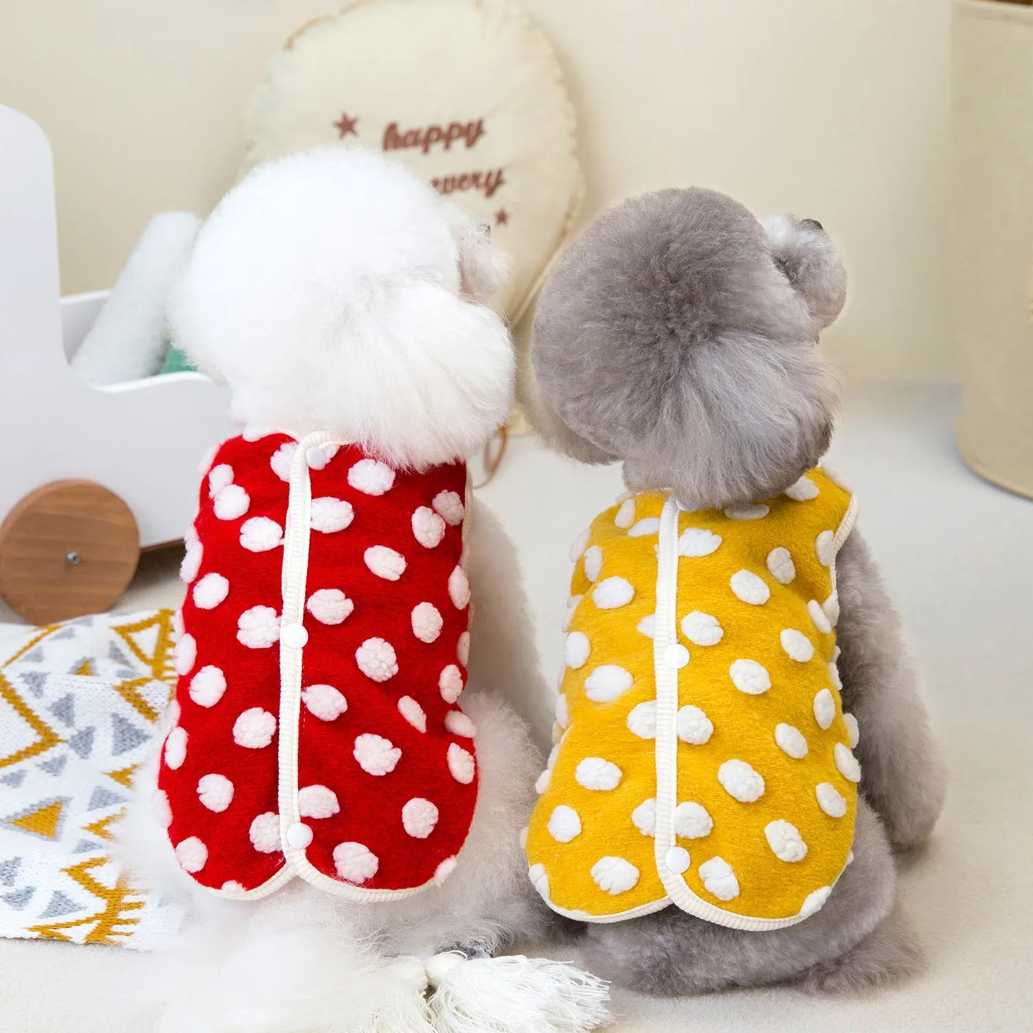 Fleece Soft Polka Dot Dog Cat Jacket Vest