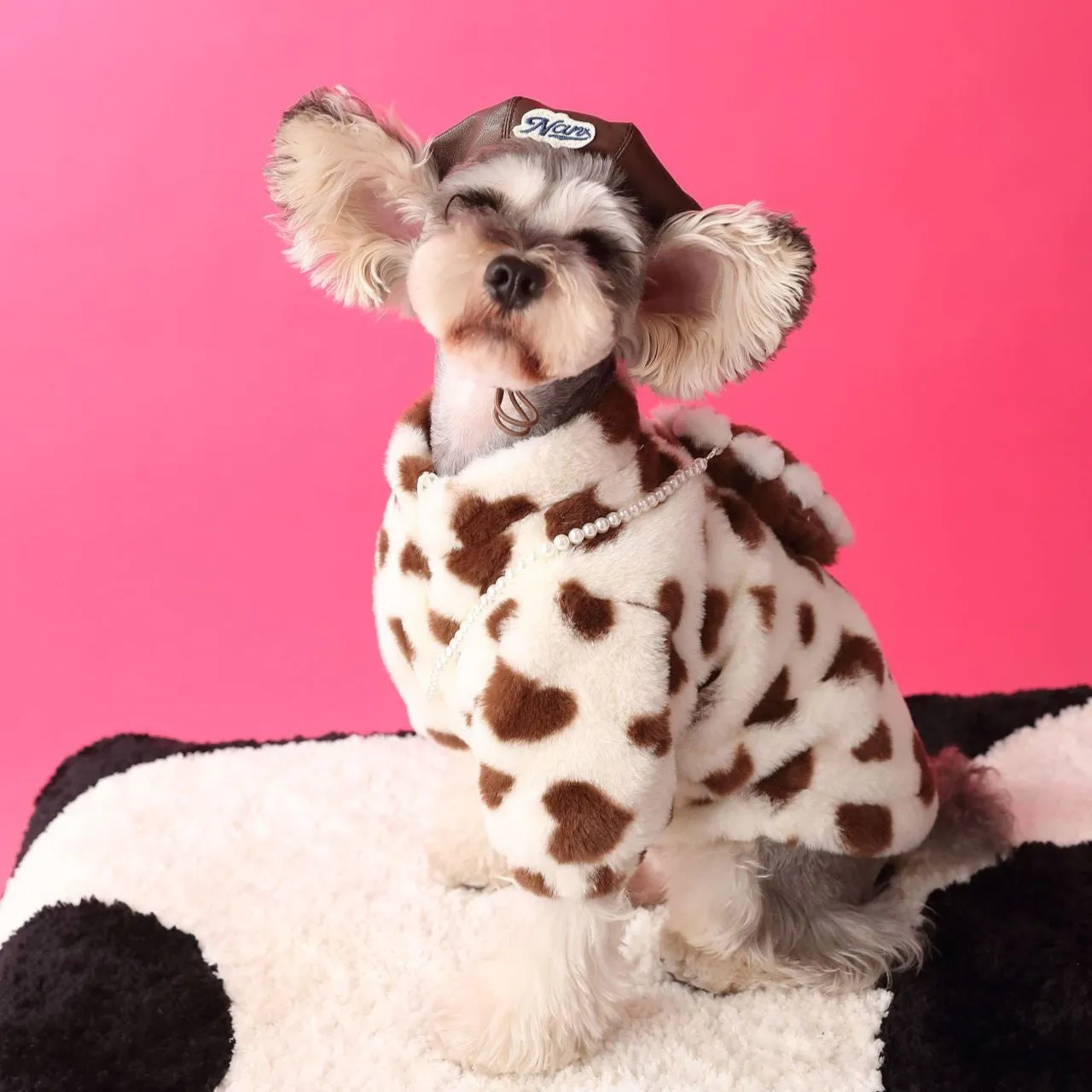 Fleece Sweet Heart Pattern Dog Cat Jacket&Bag