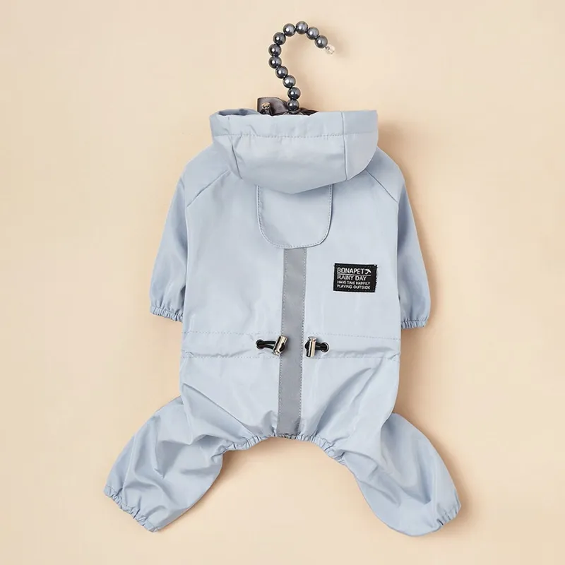 Four-Legged Reflective Dog Raincoat  Soft Impermeable Polyester