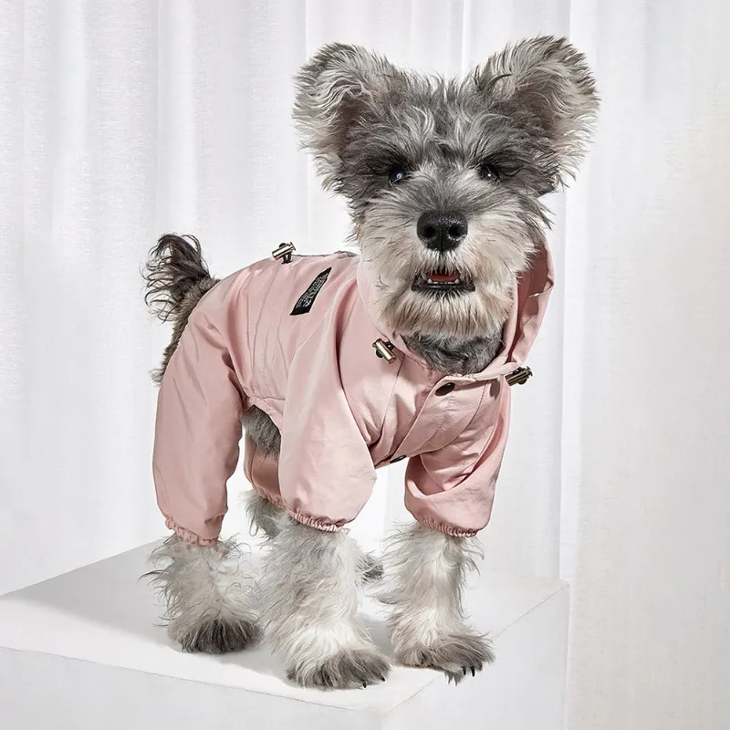 Four-Legged Reflective Dog Raincoat  Soft Impermeable Polyester