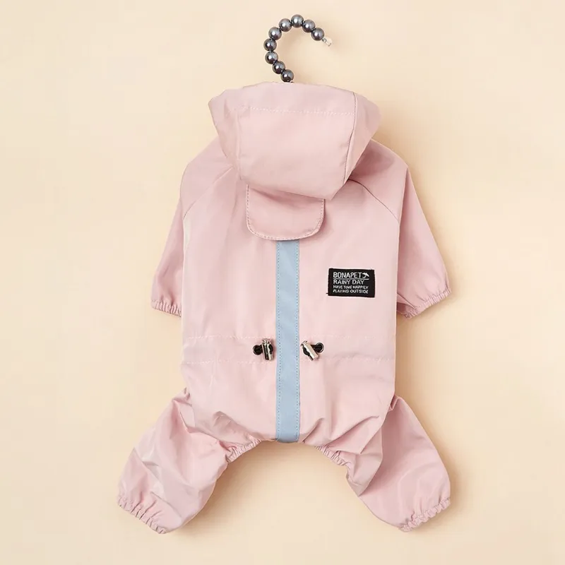 Four-Legged Reflective Dog Raincoat  Soft Impermeable Polyester