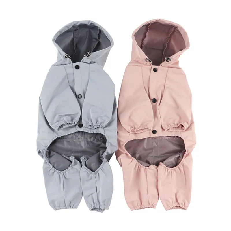 Four-Legged Reflective Dog Raincoat  Soft Impermeable Polyester