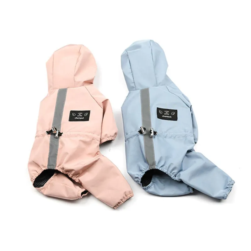 Four-Legged Reflective Dog Raincoat  Soft Impermeable Polyester