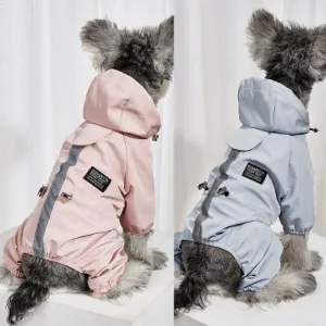Four-Legged Reflective Dog Raincoat  Soft Impermeable Polyester