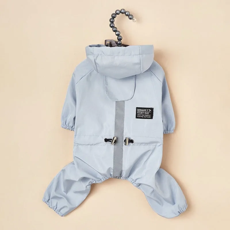Four-Legged Reflective Dog Raincoat  Soft Impermeable Polyester