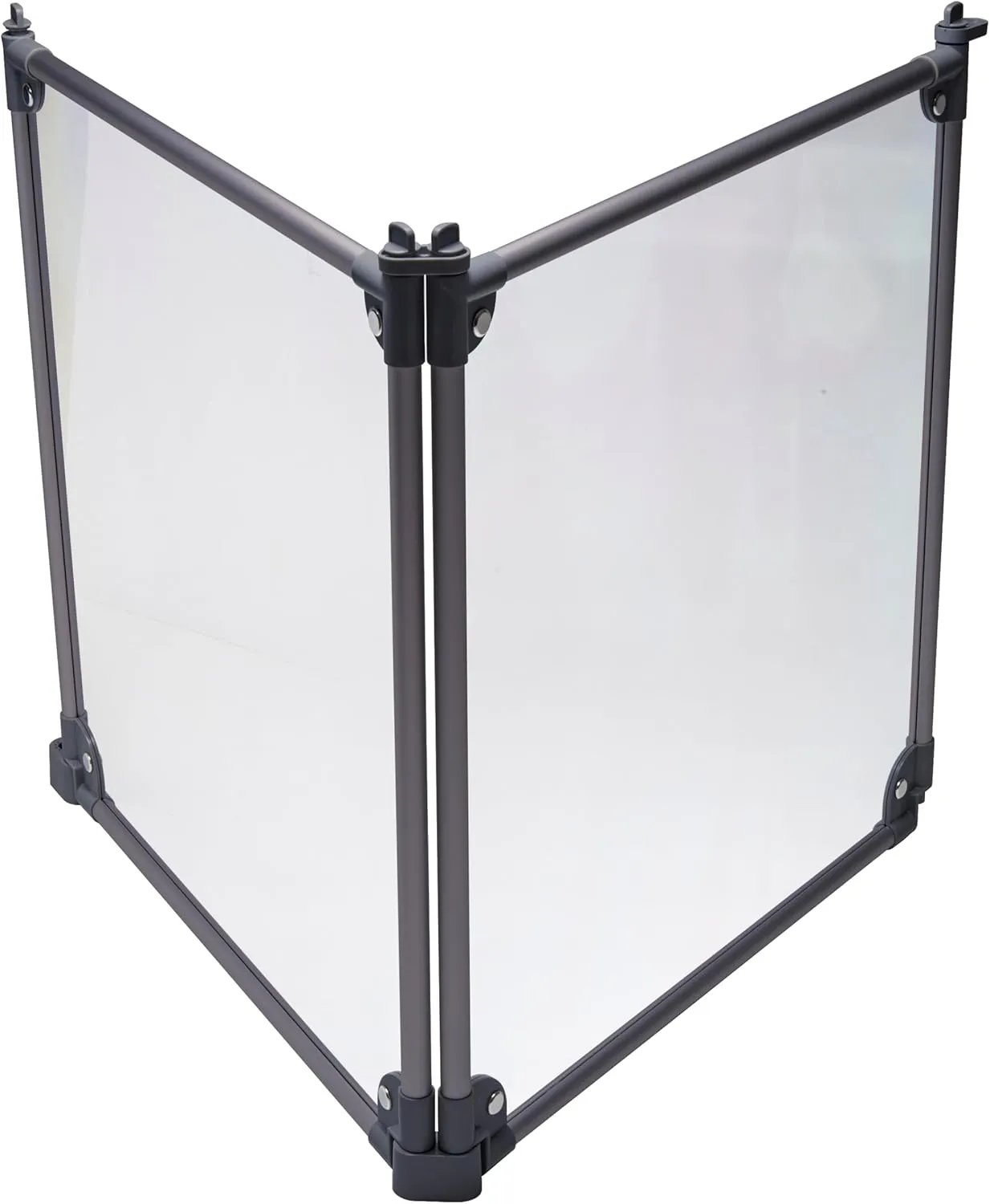 Front Row Foldable Dog Playpen  Durable and Portable Puppy Playpen for Exercise, Rest & Play  Clear Fence Panels with Aluminum Rods and Crate for Dogs and Other Small Pets (Charcoal, 2-Panel)