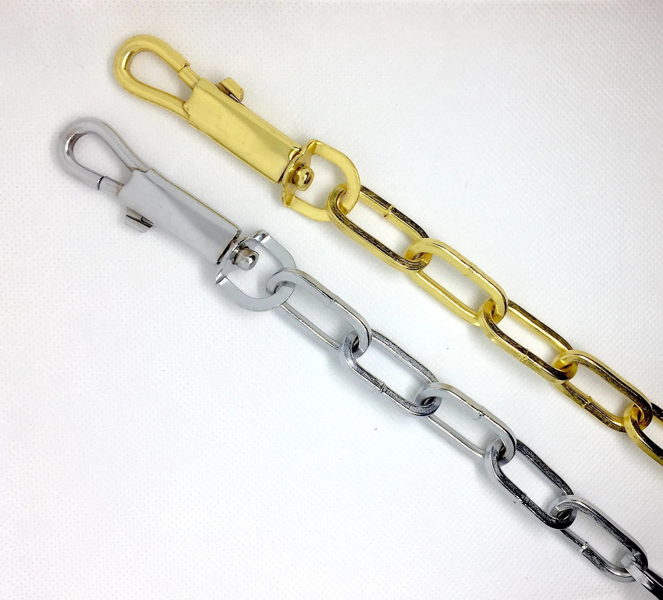 Gold Chain Lead with Red Nylon Handle